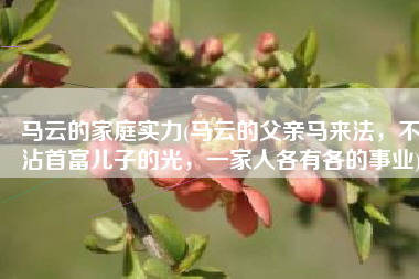 马云的家庭实力(马云的父亲马来法，不沾首富儿子的光，一家人各有各的事业)