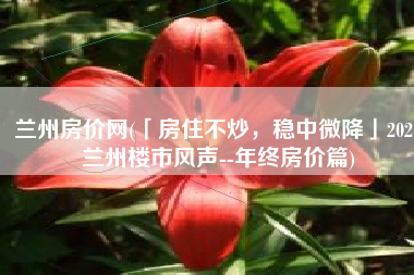 兰州房价网(「房住不炒，稳中微降」2021兰州楼市风声--年终房价篇)