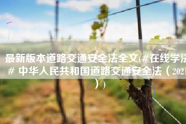 最新版本道路交通安全法全文(#在线学法# 中华人民共和国道路交通安全法（2021）)
