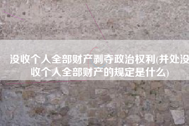 没收个人全部财产剥夺政治权利(并处没收个人全部财产的规定是什么)