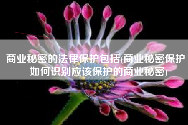 商业秘密的法律保护包括(商业秘密保护丨如何识别应该保护的商业秘密)
