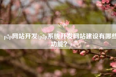 p2p网站开发(p2p系统开发网站建设有哪些功能？)