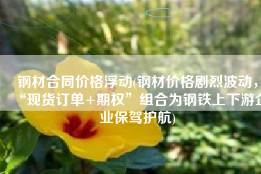 钢材合同价格浮动(钢材价格剧烈波动，“现货订单+期权”组合为钢铁上下游企业保驾护航)