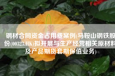 钢材合同资金占用费案例(马鞍山钢铁股份(00323.HK)拟开展与生产经营相关原材料及产品期货套期保值业务)