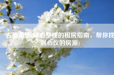 古德莱德(精心整理的租房指南，帮你找到心仪的房源)