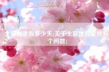 士官探亲假多少天(关于士官休假，我有4个问题)