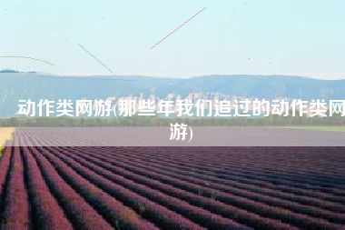动作类网游(那些年我们追过的动作类网游)