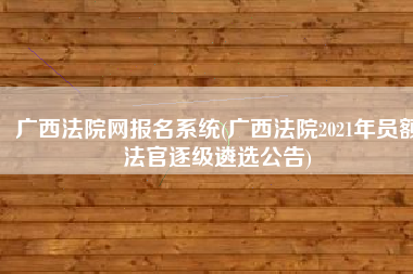 广西法院网报名系统(广西法院2021年员额法官逐级遴选公告)