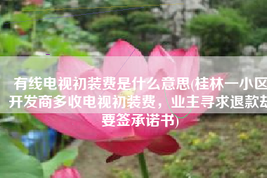 有线电视初装费是什么意思(桂林一小区开发商多收电视初装费，业主寻求退款却要签承诺书)