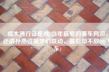 盛大通行证是啥(当年最爱的赛车网游，还请孙燕姿搞梦幻联动，最后却不敌QQ飞车)