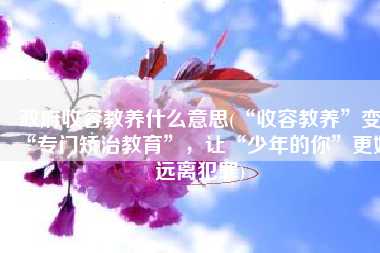 政府收容教养什么意思(“收容教养”变“专门矫治教育”，让“少年的你”更好远离犯罪)