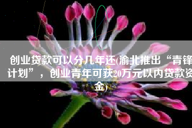 创业贷款可以分几年还(渝北推出“青锋计划”，创业青年可获20万元以内贷款资金)