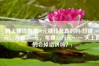 网上赚钱投资10元赚钱是真的吗(日赚100元，月赚3000元，年赚3.6万元…… 天上真的会掉馅饼吗？)