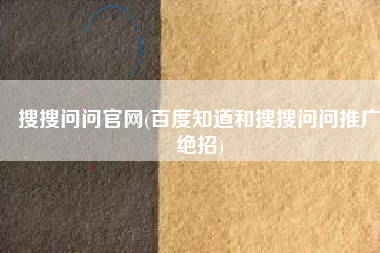 搜搜问问官网(百度知道和搜搜问问推广绝招)