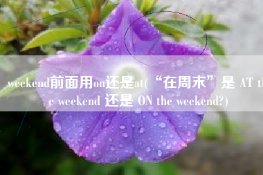 weekend前面用on还是at(“在周末”是 AT the weekend 还是 ON the weekend?)