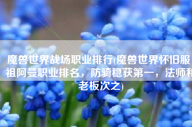 魔兽世界战场职业排行(魔兽世界怀旧服：祖阿曼职业排名，防骑稳获第一，法师和老板次之)