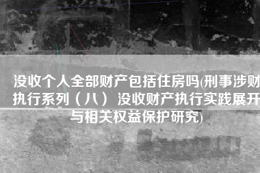 没收个人全部财产包括住房吗(刑事涉财执行系列（八） 没收财产执行实践展开与相关权益保护研究)