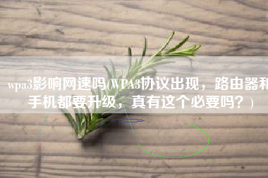 wpa3影响网速吗(WPA3协议出现，路由器和手机都要升级，真有这个必要吗？)