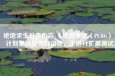 绝地求生公告内容(《绝地求生（PUBG）》计划更新反作弊功能，正进行扩展测试)