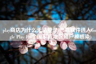 play商店为什么无法登录(恶意软件进入Google Play 196个国家或地区用户被感染)