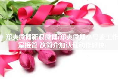 郑爽微博新浪微博(郑爽微博小号变工作室接管 改简介加认证动作好快)