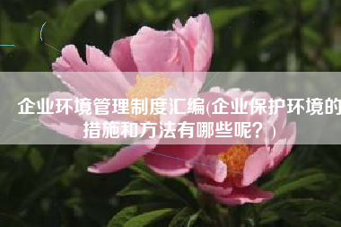 企业环境管理制度汇编(企业保护环境的措施和方法有哪些呢？)