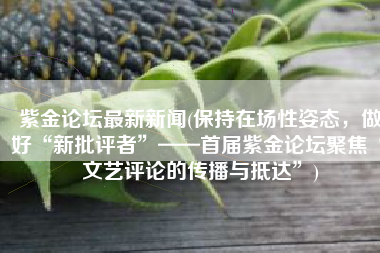 紫金论坛最新新闻(保持在场性姿态，做好“新批评者”——首届紫金论坛聚焦“文艺评论的传播与抵达”)