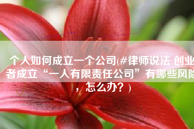 个人如何成立一个公司(#律师说法 创业者成立“一人有限责任公司”有哪些风险，怎么办？)