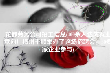 花都劳务公司招工信息(400余人达成就业意向！梅州丰顺举办了这场招聘会，30多家企业参与)