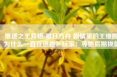 推进之王异格(明日方舟 剧情里的王维娜为什么一直在逃跑？玩家：等她后期拔剑)