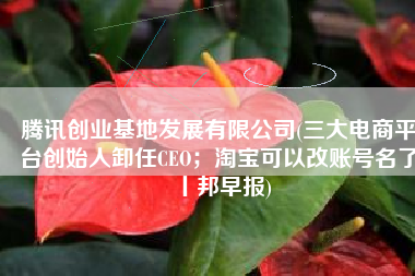 腾讯创业基地发展有限公司(三大电商平台创始人卸任CEO；淘宝可以改账号名了丨邦早报)