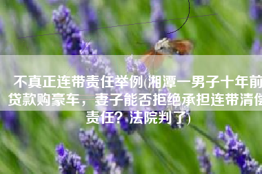 不真正连带责任举例(湘潭一男子十年前贷款购豪车，妻子能否拒绝承担连带清偿责任？法院判了)