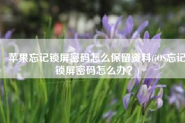 苹果忘记锁屏密码怎么保留资料(iOS忘记锁屏密码怎么办？)