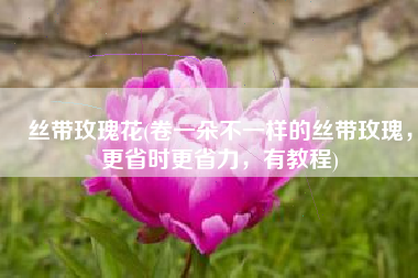 丝带玫瑰花(卷一朵不一样的丝带玫瑰，更省时更省力，有教程)