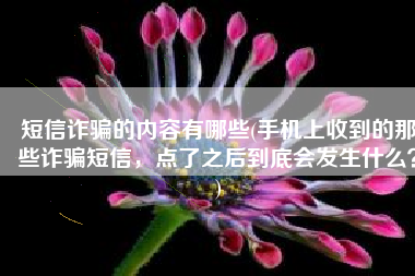 短信诈骗的内容有哪些(手机上收到的那些诈骗短信，点了之后到底会发生什么？)