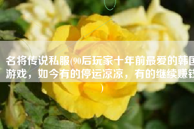 名将传说私服(90后玩家十年前最爱的韩国游戏，如今有的停运凉凉，有的继续赚钱)