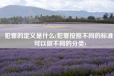 犯罪的定义是什么(犯罪按照不同的标准，可以做不同的分类)