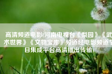 高清频道电影(河南电视台《梨园》《武术世界》《文物宝库》频道经电影频道节目集成平台高清播出传输)