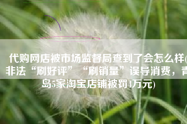 代购网店被市场监督局查到了会怎么样(非法“刷好评”“刷销量”误导消费，青岛5家淘宝店铺被罚4万元)