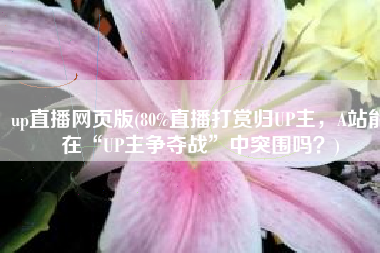 up直播网页版(80%直播打赏归UP主，A站能在“UP主争夺战”中突围吗？)