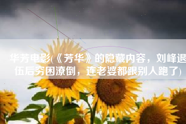 华芳电影(《芳华》的隐藏内容，刘峰退伍后穷困潦倒，连老婆都跟别人跑了)