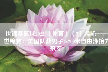 世锦赛篮球2022(（体育）（7）游泳——世锦赛：美国队获男子4x200米自由泳接力冠军)