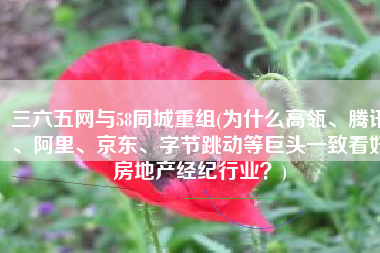 三六五网与58同城重组(为什么高瓴、腾讯、阿里、京东、字节跳动等巨头一致看好房地产经纪行业？)