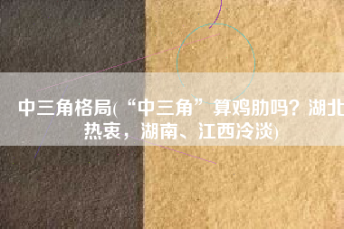 中三角格局(“中三角”算鸡肋吗？湖北热衷，湖南、江西冷淡)