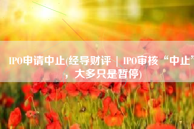 IPO申请中止(经导财评 | IPO审核“中止”，大多只是暂停)