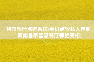智慧餐厅点餐系统(手机点餐私人定制，河南首家智慧餐厅惊艳亮相)