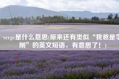 verge是什么意思(原来还有类似“我爸是李刚”的英文短语，有意思了！)