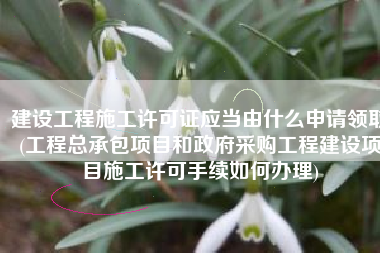 建设工程施工许可证应当由什么申请领取(工程总承包项目和政府采购工程建设项目施工许可手续如何办理)