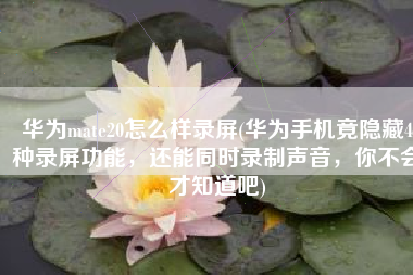 华为mate20怎么样录屏(华为手机竟隐藏4种录屏功能，还能同时录制声音，你不会才知道吧)