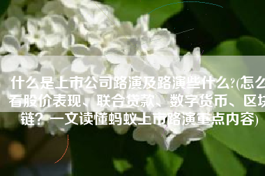 什么是上市公司路演及路演些什么?(怎么看股价表现、联合贷款、数字货币、区块链？一文读懂蚂蚁上市路演重点内容)